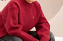 左西男童毛衣純色兒童加厚秋裝2025新款男孩大童秋冬線(xiàn)衣 紅色 140 曬單實(shí)拍圖