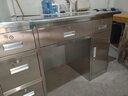 仙奕  304不銹鋼辦公桌帶抽屜加厚電腦臺式桌車(chē)間寫(xiě)字長(cháng)方形工作臺 1.2米五斗中抽辦公桌(304板) 曬單實(shí)拍圖