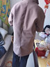 唐獅新款情侶翻領(lǐng)凈色中長(cháng)款仿毛呢大衣外套 淺咖色（男女同碼） L 曬單實(shí)拍圖