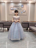 小咔衣濃女童公主裙生日蓬蓬裙兒童主持人晚禮服鋼琴演出服高端花童婚紗夏 高貴藍1591無(wú)袖長(cháng)款 130 曬單實(shí)拍圖