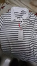 啄木鳥(niǎo)黑白條紋長(cháng)袖t恤女棉純翻領(lǐng)秋裝新款中年媽m媽有領(lǐng)上衣帶領(lǐng)打底衫 白黑條紋 XL 建議115-130斤 曬單實(shí)拍圖