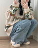 予瑾費(fèi)爾島毛衣女復(fù)古2024秋冬新款感慵懶風(fēng)寬松軟糯外穿針織衫厚 圖片色 S 建議95斤以內(nèi) 曬單實(shí)拍圖