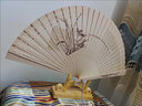 珊野 扇子古風(fēng)折疊檀香木扇中國風(fēng)手工木扇檀香扇折扇鏤空古典女扇隨 香木 空谷幽蘭 曬單實(shí)拍圖