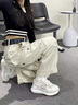 洛夢希菲（ROMOHIPH）品牌老爹鞋女秋季新款透氣運動厚底薄款休閑阿甘鞋 灰色 37 曬單實拍圖