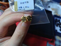 中鑫珠寶黑金系列荊棘玫瑰黃金耳釘女足金玫瑰花耳環(huán)3D硬金耳飾 0.82g 曬單實(shí)拍圖