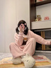 另約半邊絨睡衣女款冬季加厚加絨珊瑚絨日系可愛(ài)簡(jiǎn)約風(fēng)套裝冬天家居服 T0795 松鼠 L 曬單實(shí)拍圖