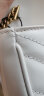 GUCCI古驰GG Marmont系列Supermini女士手袋绗缝链条斜挎包 白色 均码 实拍图