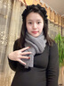 槿城冬季圍巾女韓版簡(jiǎn)約綠色毛線(xiàn)針織圍巾短款保暖圍脖男YYL012 灰色 25cmX160cm 曬單實(shí)拍圖