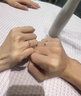 Eoth18K金青絲莫桑石鉆情侶戒指女一對戒男活口情人節(jié)生日禮物送女友 （女款）18k金莫桑石戒指+證書 曬單實(shí)拍圖