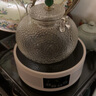 玉蘭香 耐高溫加厚玻璃煮茶壺電陶爐加熱燒水壺家用茶具泡茶壺小型煮茶器套裝 綠色珠900ML+圓白色爐套裝 曬單實(shí)拍圖