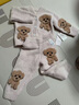 OAK FAMILY新品寶寶秋冬睡衣半邊絨長(zhǎng)袖居家服男女兒童家居服 粉紅兔子 90 cm 曬單實(shí)拍圖