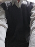 舍里甲人秋季新款純色針織衫坎肩馬甲韓版潮流無(wú)袖背心V領(lǐng)毛衣男休閑外套 黑色 XL 曬單實(shí)拍圖