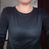 VEOXT恤女長(cháng)袖春秋薄款內搭寬松短款小圓領(lǐng)打底衫上衣 長(cháng)袖圓領(lǐng) 黑色 XL [115-130斤] 曬單實(shí)拍圖