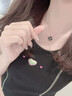 紀思梵輕奢四葉草項鏈女感溫變色時(shí)尚首飾生日送老婆七夕情人節禮物 紅黑雙面-項鏈（刻字） 曬單實(shí)拍圖