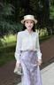 歐黎蔓（OULIMAN）高端精致木耳邊白色襯衫上衣女2024秋季新品小個(gè)子棉質(zhì)通勤上衣OL 雅米白 160/84A/S 曬單實(shí)拍圖