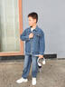 馬克華菲童裝男童套裝秋裝兒童牛仔外套春秋款2025新款男孩秋季帥氣中大童 藍K01+藍K01 150 曬單實(shí)拍圖