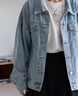 莫代爾短款牛仔外套女2025春秋季新款女裝初高中學生寬松百搭夾克上衣 藍色 M 曬單實拍圖