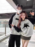 love legend 情侶裝衛衣全套秋冬新款潮流男女同款百搭休閑外套學(xué)生班服定制 插肩袖（貓咪） 女XL 曬單實(shí)拍圖