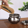 清沁堂純鈦快客杯分茶器茶具純手工鈦壺便攜泡茶壺旅行杯功夫茶道配件 純鈦手抓壺 一壺3杯 曬單實(shí)拍圖