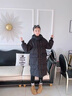 布丁魚(yú)女童羽絨服兒童裝羽絨棉服冬季保暖羽絨棉襖長(zhǎng)款過(guò)膝白鴨絨女孩外 大被子羽絨服黑色 140碼 曬單實(shí)拍圖