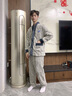 雅鹿秋冬季珊瑚絨睡衣男士長(cháng)袖加厚加絨法蘭絨保暖家居服套裝可外穿 NSCJF-VK001淺灰兔紋提花V領(lǐng) L 【建議110-130斤】 曬單實(shí)拍圖
