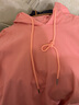 LOVER RUCCI春秋薄款80支雙面絲光棉連帽長(cháng)袖t恤女帶帽打底衫白色打底帽衫秋 粉色 L 曬單實(shí)拍圖