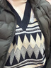 歐莎（OSA）復(fù)古套頭針織衫馬甲背心女士2025年新款春季百搭短款上衣 藍(lán)色A XL 曬單實(shí)拍圖