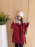 CamalgOri大碼派克服羽絨綿服女中長(zhǎng)可拆卸羊羔毛外加厚小個(gè)子外套結(jié)婚紅色 酒紅色派克服(升級(jí)加厚款) S 曬單實(shí)拍圖