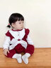 嘉貝艾爾嬰兒連體衣秋冬加絨嬰兒衣服喜慶滿(mǎn)月禮服女寶寶衣服 （加絨）大紅色+帽子 59cm 曬單實(shí)拍圖