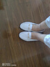 度亦美中老年真皮媽媽鞋牛筋底女皮鞋平底一腳蹬豆豆鞋軟皮軟底防滑單鞋 891米色-單鞋款 38 曬單實(shí)拍圖