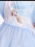 迪士尼（DISNEY）童装儿童女童短袖连衣裙网纱爱莎公主甜美裙子24夏DB321RE03蓝110 实拍图