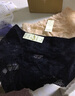 Moonriel女士?jī)?nèi)褲女蕾絲低腰提臀冰絲透氣內(nèi)襠棉質(zhì) 三角褲本命年紅多條裝 G306組合四：黑色+藍(lán)色 2條 M 曬單實(shí)拍圖