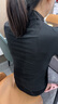 嫻柔螺紋半高領(lǐng)打底衫女內搭秋冬新款黑色長(cháng)袖t恤春夏緊身正肩上衣女 黑色【半高領(lǐng)】 M 曬單實(shí)拍圖