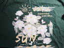名創(chuàng)優(yōu)品（MINISO）牛油果綠短袖t恤男夏季純棉上衣高級(jí)感衣服油畫山茶花印花半袖女 森林綠(陽(yáng)光山茶中標(biāo)_背標(biāo)) L 175 (名創(chuàng)優(yōu)品 品控嚴(yán)格) 曬單實(shí)拍圖