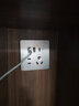 德力西（DELIXI） 開(kāi)關(guān)插座面板CD821星輝銀色無(wú)框大板電腦網(wǎng)絡(luò)電話插座開(kāi)關(guān)面板 Type-c五孔 插座 曬單實(shí)拍圖