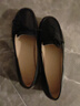 大東薇DADONGWEI品牌斷碼真皮豆豆鞋女士牛筋底單鞋一腳蹬防滑媽媽鞋休閑平底鞋子 黑色[升級版661] 40 曬單實(shí)拍圖