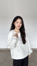 lagogo【抗菌發(fā)熱】灰色加絨圓領(lǐng)衛(wèi)衣女拉谷谷2024冬新款保暖上衣 灰色 M 曬單實拍圖