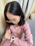 聖猴時（SHHORS）青春簡約男女學生時尚圓形大數(shù)顯看時間防水鬧鐘夜光休閑電子手表 優(yōu)雅杏 曬單實拍圖