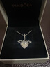PANDORA 潘多拉天使之翼項鏈女925銀手鐲掛件閃耀吊墜心形手鏈珠子生日禮物女 項鏈套裝(有盒手提袋需另拍)ZT519 曬單實(shí)拍圖