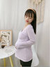 克沃茲（KWOZI）月子服哺乳秋衣上衣春秋薄款孕婦睡衣可拆卸胸墊哺乳衣外穿打底衫 紫色上衣 L碼（適合100-120斤） 曬單實(shí)拍圖