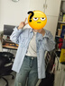 GAP【情人節(jié)】男女裝秋季棉質(zhì)logo條紋長(zhǎng)袖襯衫寬松廓形情侶上衣461250 曬單實(shí)拍圖
