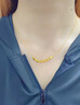 中國(guó)黃金（CHINA GOLD）黃金項(xiàng)鏈女士足金純金方糖項(xiàng)鏈七夕情人節(jié)禮物送女友老婆 足金小方糖項(xiàng)鏈約0.6g*贈(zèng)銀鏈 曬單實(shí)拍圖