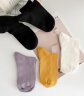 全棉时代男女袜子情侣5A抗菌中长短筒船袜4双装 绒白+墨黑+葵紫+金黄 实拍图
