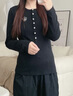 Teenie Weenie小熊秋季正肩修身長袖T恤打底衫白色柔軟短款上衣女 棕色 M (165) 曬單實拍圖