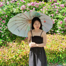 16骨黑膠遮陽(yáng)傘晴雨傘中式復(fù)古防曬防紫外線折疊晴雨傘 三折手開(kāi) 江南憶 16骨 曬單實(shí)拍圖