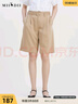 謎底夏季新款寬松休閑短褲時(shí)尚西褲五分褲配腰帶女232MK0507 深卡其 XS 曬單實(shí)拍圖