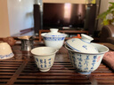 鐘家窯鐘家窯蓋碗景德鎮茶具手工柴窯青花手繪定風(fēng)波二才蓋碗茶杯泡茶碗 曬單實(shí)拍圖