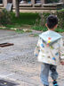 G.DUCKKIDS小黃鴨童裝男童外套春秋款兒童秋裝外套卡通加絨男寶寶連帽風衣 恐龍寬綠色 130 建議120-130cm7-8歲 曬單實拍圖