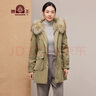 獸王（SHOUWANG） 羽絨服派克服女2024秋冬季加厚兔毛內膽貂子毛領(lǐng)連帽抽繩設計 卡其色 38(160/M) 曬單實(shí)拍圖