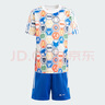 阿迪達斯（adidas）童裝24夏季男小童漫威聯(lián)名印花短袖T恤短褲兒童運動套裝IN7290 曬單實拍圖